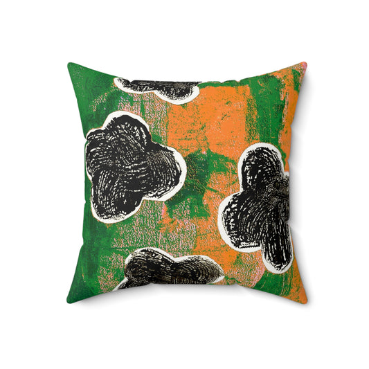 The Faux Suede Pillow - Bloom, Tangerine Dream