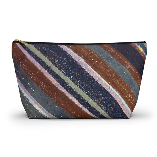 The Accessory Pouch - Rustic Stripe, Rust and Steel