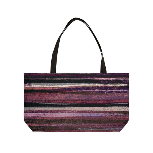 The Weekender Tote - Rustic Stripe, Blackberry