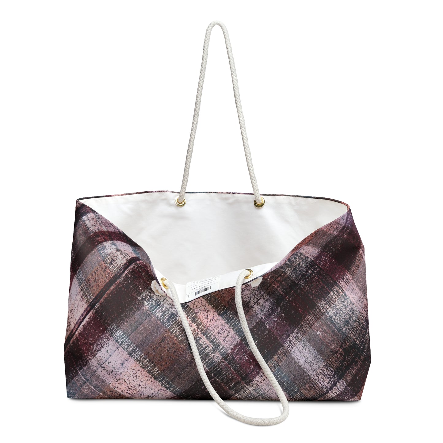 The Weekender Bag - Rustic Plaid, Mulberry