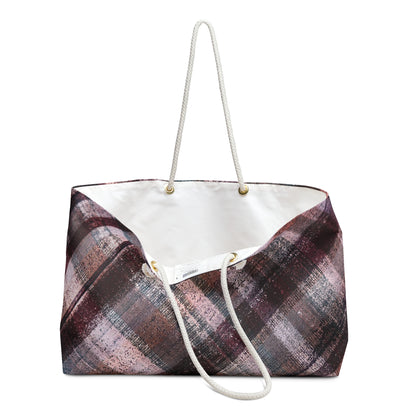 The Weekender Bag - Rustic Plaid, Mulberry