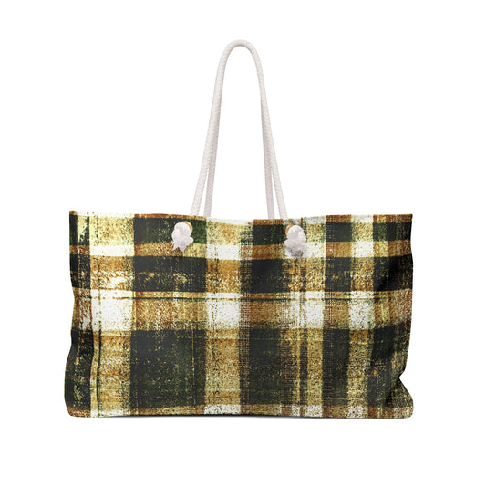 The Weekender Bag - Rustic Plaid, Bumblebee